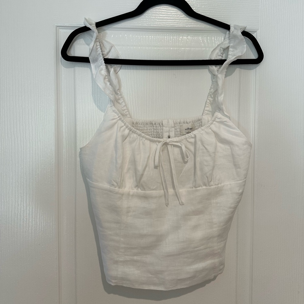 Aritzia Wilfred Corset Linen Top